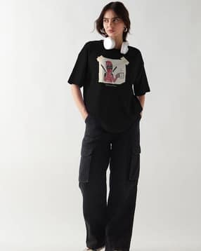 togs & terre Women Oversized Fit Typographic T-Shirt-picture-46