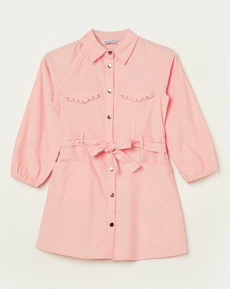 Fame forever by lifestyle Girls Spread-Collar A-Line Dress
