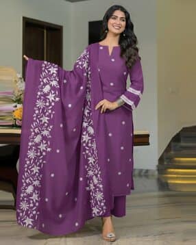 kiana house of fashion Women Embroidered 3-Piece Straight Kurta Set-picture-19