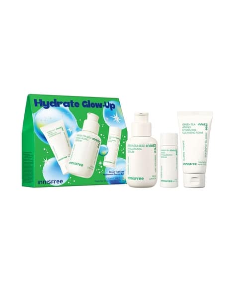 INNISFREE Pack of 3 Hydrate Glow Up Gift Set – Festive K Beauty Hydration for Dewy Radiant Skin