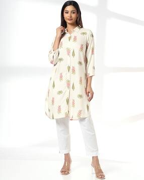 fusion Women Floral Print Straight Kurta-picture-21
