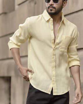 Men Regular Fit Spread-Collar Shirt-image-45