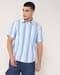 Men Striped Relaxed Fit Shirt with Patch Pocket