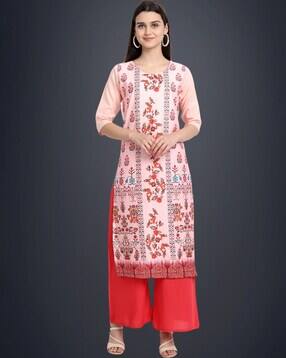 svaraa Women Floral Print Straight Kurta Set-picture-34