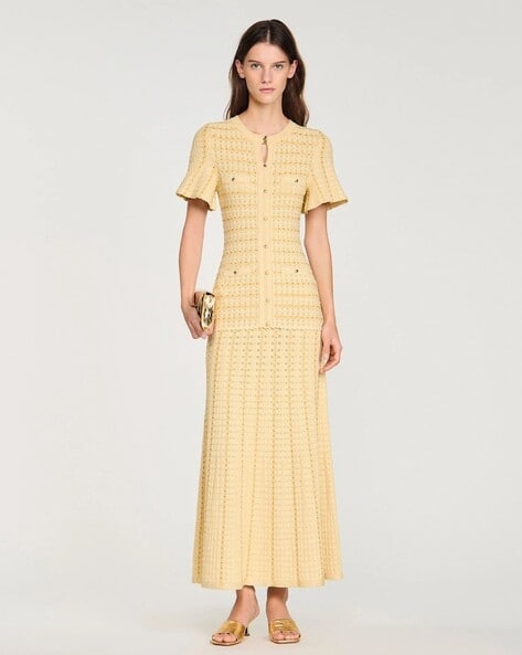princess polly baby blue dress Buy Sandro Rhinestone Knit Maxi Dress | Beige Color Women