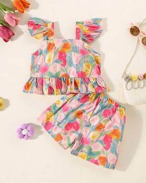styleconnect Girls Floral Print Fit and Flare Dress-picture-46