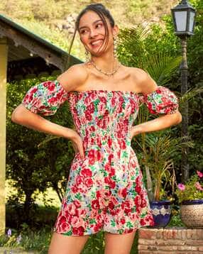 sassafras Women Printed Off-Shoulder Sleeves Jumpsuit-picture-12