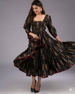 Women Floral Print Anarkali Kurta