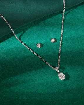 giva Women Sterling Silver Cute Zirconia Pendant & Earrings Set-picture-44