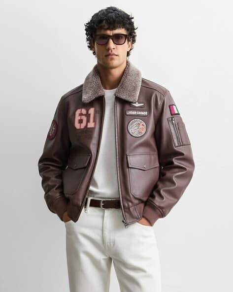 The Indian Garage Co Men Regular Fit Printed Winter Jacket