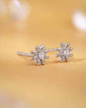 giva Women Sterling Silver Posy Stud Earrings-picture-19
