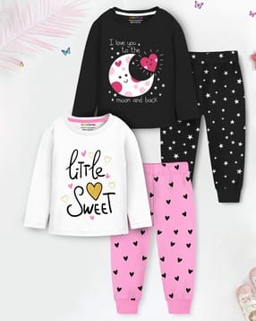 Girls Pack of 2 Graphic T-Shirt & Pyjamas Set-image-29