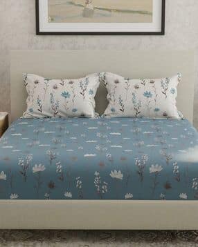 huesland Cotton Floral Bedsheet with Pillow Cover-picture-20