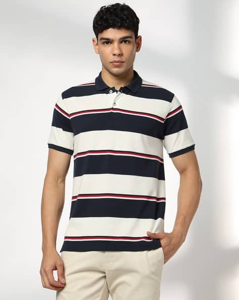 NETPLAY Men Stripes Slim Fit Polo T-Shirt deal from ajio NETPLAY Men Stripes Slim Fit Polo T-Shirt deal from ajio