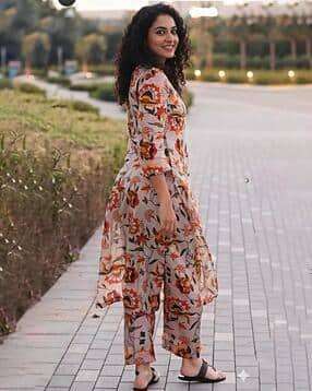 revangi Women Floral Print 2-Piece Straight Kurta Set-picture-28