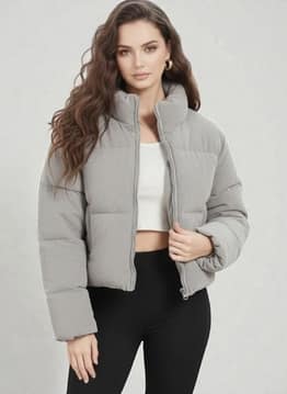 Women Loose Fit Puffer Jacket