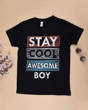 v-mart Boys Typographic Print Regular Fit Round-Neck T-Shirt-picture-29