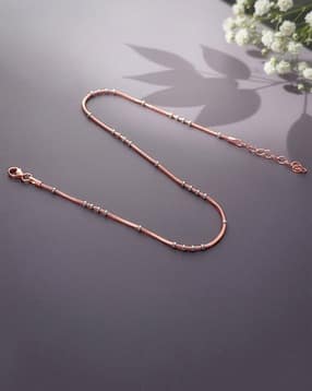giva Women Sterling Silver Rose Gold-Plated Dewdrop Single Anklet-picture-16