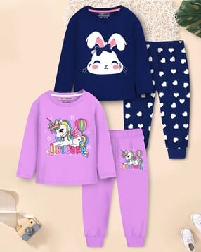 Girls Pack of 2 Graphic T-Shirt & Pyjamas Set-image-38