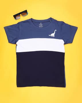 v-mart Boys Colour-Block Regular-Fit Round-Neck T-Shirt-picture-21