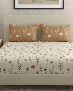 huesland Cotton Floral Bedsheet with Pillow Cover-picture-27