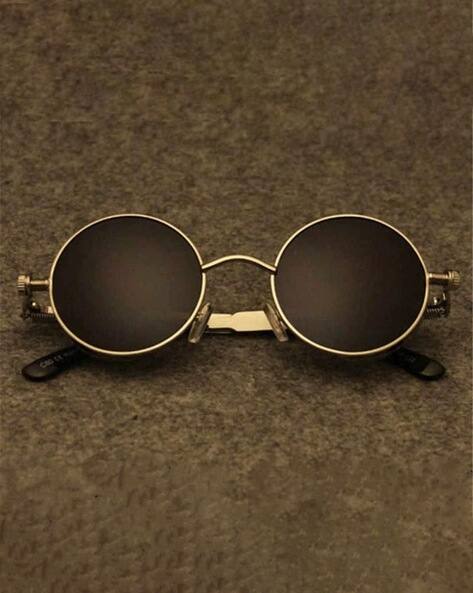 RICH CLUB Unisex UV-Protected Round Sunglasses-Steampunk Round S-35