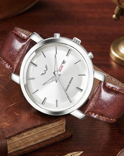 Louis Devin Men Analogue Wrist Watches - LD-WT410-SLV-BRW