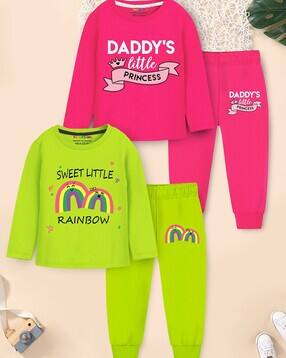trampoline Girls Pack of 2 Graphic T-Shirt & Pyjamas Set-picture-24
