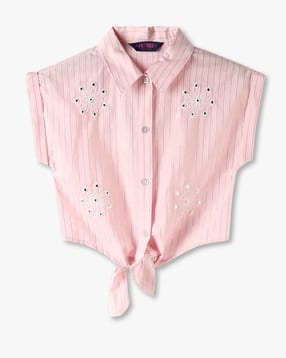 kg frendz Girls Striped Relaxed Fit Shirt-picture-16