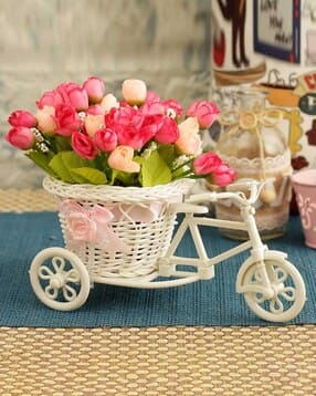 Cycle Shape Flower Vase with Peonies Bunches-image-14