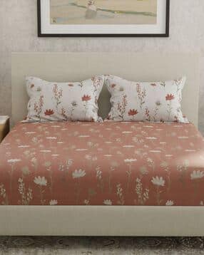 huesland Cotton Floral Bedsheet with Pillow Cover-picture-15