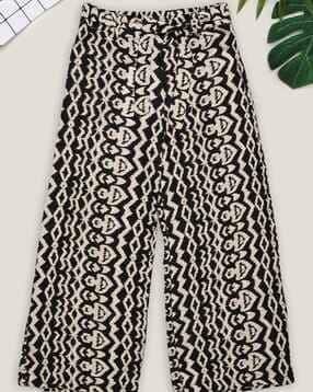 Girls Printed Mid-Rise Elasticated Drawstring Waist Pants-image-40