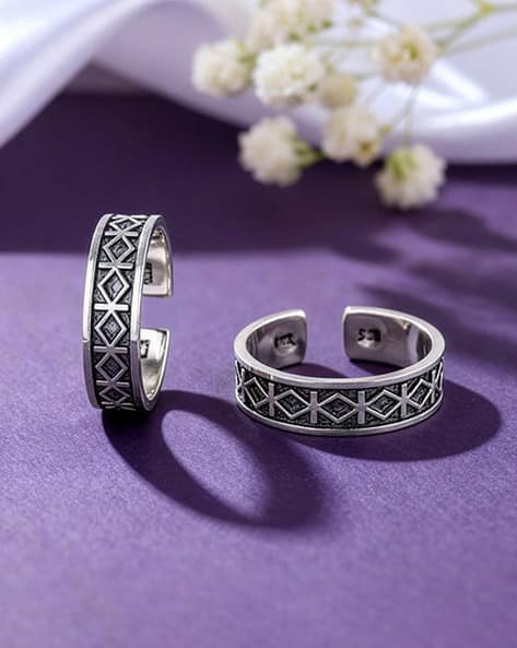 Giva Women Oxidised-Silver Toe Rings