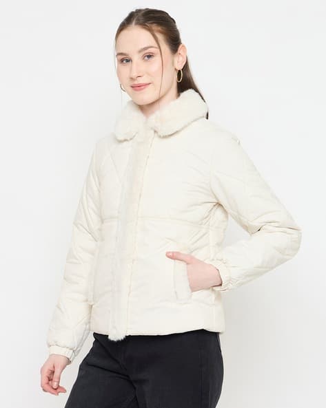 Buy MADAME Women Quilted Zip-Front Puffe Online | Ajio.com