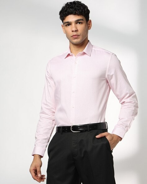 NETPLAY Men Polka-Dot Print Slim Fit Shirt deal from ajio