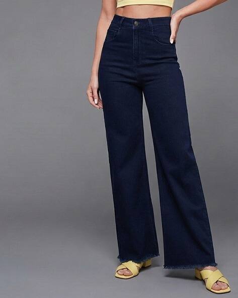MISS CHASE Women Flared Jeans with Fly-Button Closure