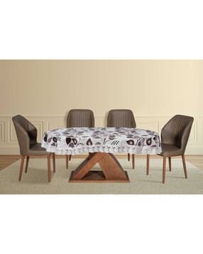 Printed Oval Shaped 6-Seater Table Cover -image-27