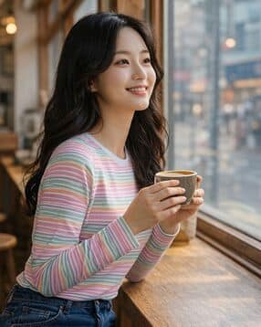 buda jeans co Women Striped Relaxed Fit Round-Neck T-Shirt-picture-19