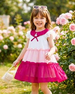 teevos Girls Colourblock A-Line Dress-picture-34