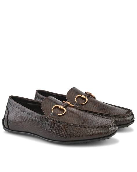 DONOVAN & Co. Men Croc Pattern Slip-On Formal Shoes