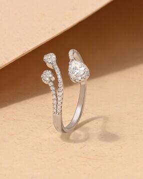 touch925 Women Sterling Silver Cubic Zirconia Oval Marquise Ring-picture-48