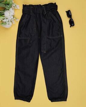 v-mart Girls Mid-Rise Joggers Jeans with Belt-picture-14