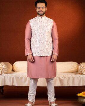theethnic.co Men Mandarin-Collar Nehru Jacket-picture-34