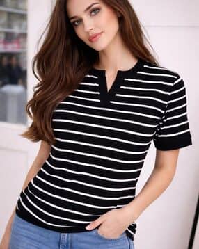 leia Women Striped Relaxed Fit T-Shirt -picture-24
