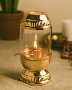 Akhand Diya 250 ml with Glass Cover-image-13