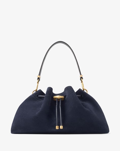 Buy Jimmy Choo Bon Bon Bucket Suede Shoulder Bag | Black Color