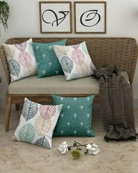 chhavi india Pack of 5 Printed Square-Shaped Cushion Covers 16" x 16"-picture-21