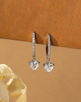 adamas jewellery Women Sterling Silver Stone-Studded Hoop Earrings-picture-52