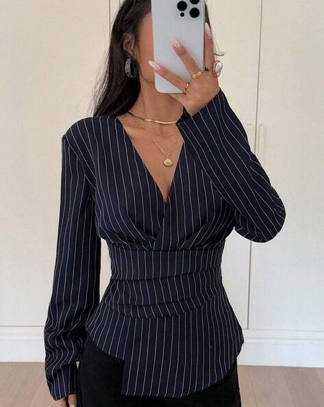 Lulu & Sky Women Striped Slim Fit Top