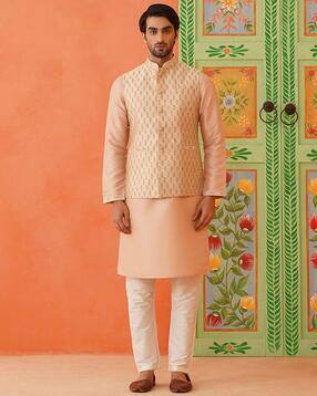 theethnic.co Men Mandarin-Collar Nehru Jacket-picture-11